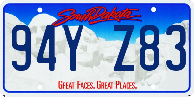 SD license plate 94YZ83