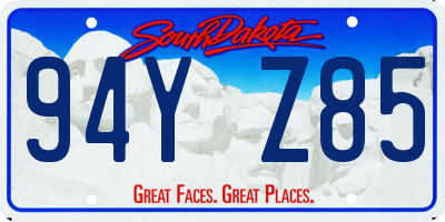 SD license plate 94YZ85