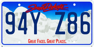 SD license plate 94YZ86