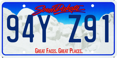 SD license plate 94YZ91