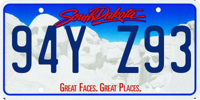 SD license plate 94YZ93