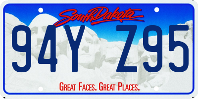 SD license plate 94YZ95