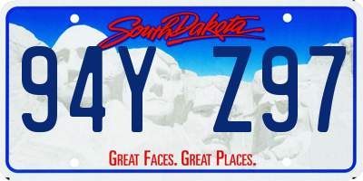 SD license plate 94YZ97