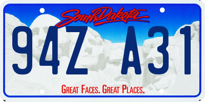 SD license plate 94ZA31