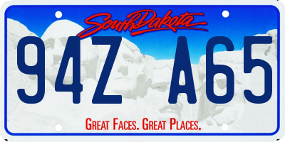 SD license plate 94ZA65