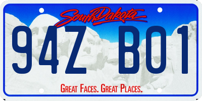SD license plate 94ZB01