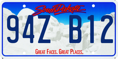 SD license plate 94ZB12