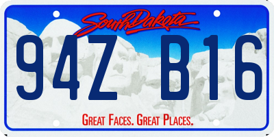 SD license plate 94ZB16