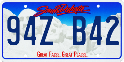 SD license plate 94ZB42