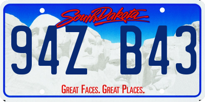 SD license plate 94ZB43