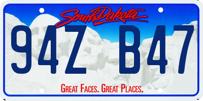 SD license plate 94ZB47