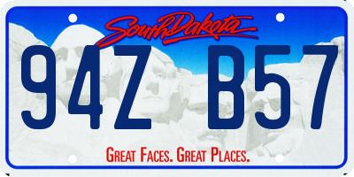 SD license plate 94ZB57