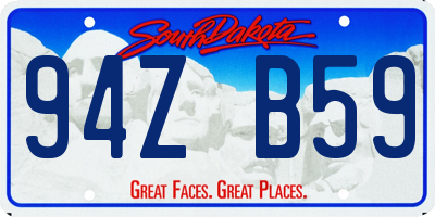 SD license plate 94ZB59