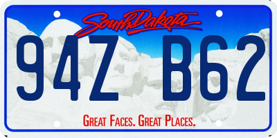 SD license plate 94ZB62