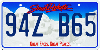 SD license plate 94ZB65