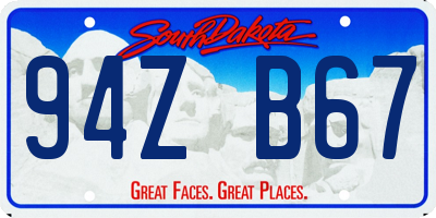SD license plate 94ZB67
