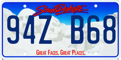 SD license plate 94ZB68