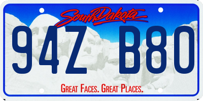 SD license plate 94ZB80