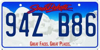 SD license plate 94ZB86