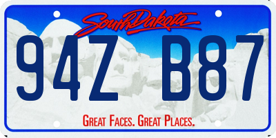 SD license plate 94ZB87