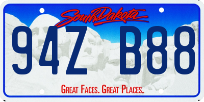 SD license plate 94ZB88