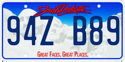 SD license plate 94ZB89