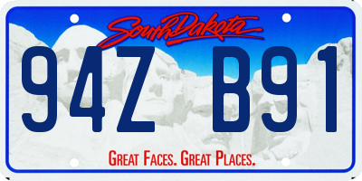 SD license plate 94ZB91