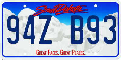 SD license plate 94ZB93