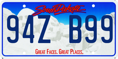 SD license plate 94ZB99