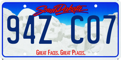 SD license plate 94ZC07