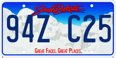SD license plate 94ZC25
