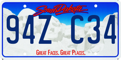 SD license plate 94ZC34