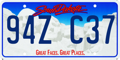 SD license plate 94ZC37