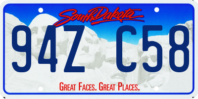 SD license plate 94ZC58