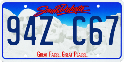 SD license plate 94ZC67