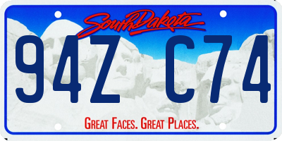 SD license plate 94ZC74