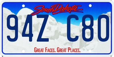 SD license plate 94ZC80