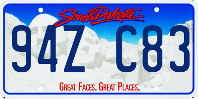 SD license plate 94ZC83