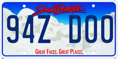 SD license plate 94ZD00