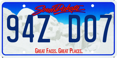 SD license plate 94ZD07