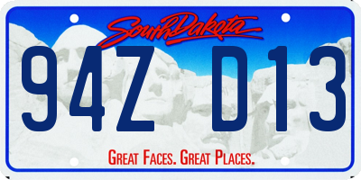 SD license plate 94ZD13