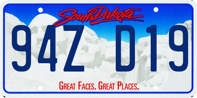SD license plate 94ZD19