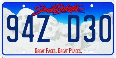 SD license plate 94ZD30