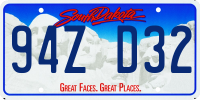 SD license plate 94ZD32
