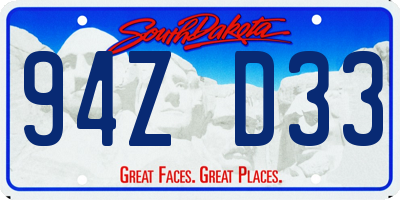 SD license plate 94ZD33