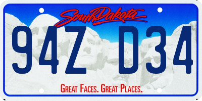 SD license plate 94ZD34