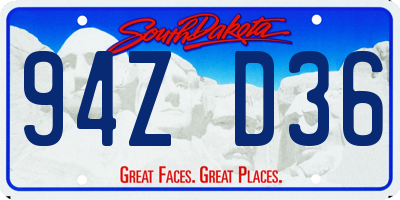 SD license plate 94ZD36