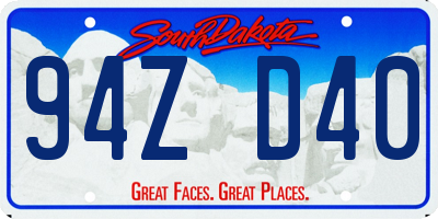 SD license plate 94ZD40
