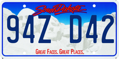 SD license plate 94ZD42