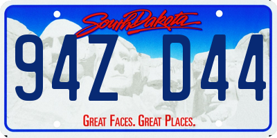 SD license plate 94ZD44